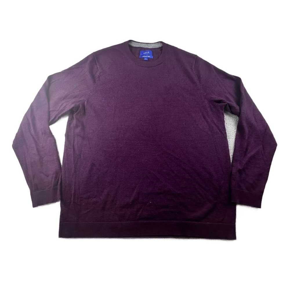 Apt 9 Sweater Men XL Purple Pullover Crew Neck Seriously Soft Knit Office Cozy
